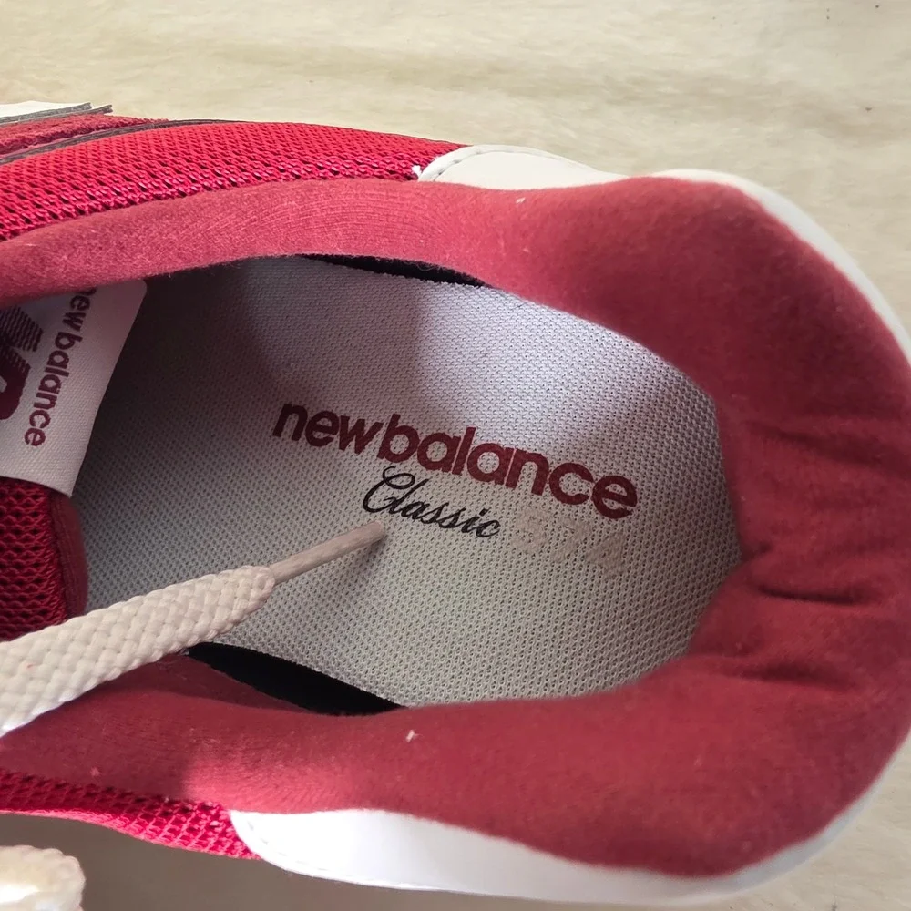 New Balance 574 Classic Red Suede Mesh Sneakers Mens 17 NEW